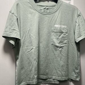Bundle of two Madewell crop tshirts.  Hit at waistline.